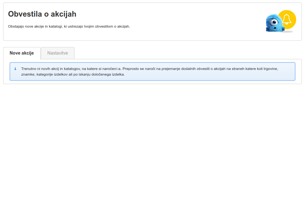 Obvestila o akcijah